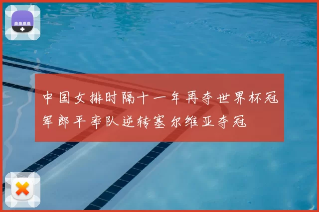 中国女排时隔十一年再夺世界杯冠军郎平率队逆转塞尔维亚夺冠